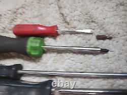 12pc Lot Snap On Screwdriver set Ratcheting Radiator Pick Carbon Scraper Pry Bar