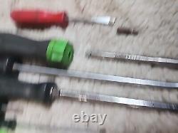 12pc Lot Snap On Screwdriver set Ratcheting Radiator Pick Carbon Scraper Pry Bar