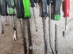 12pc Lot Snap On Screwdriver set Ratcheting Radiator Pick Carbon Scraper Pry Bar