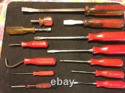 13 Pc Mac Tools Assortment Screwdriver, Pry Bar, Pick, Valve Core, 3/8 Driver +