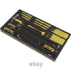 23 Piece Pry Bar Hammer & Punch Set with Tool Tray Tool Box Tray Tidy Chest