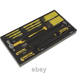 23 Piece Pry Bar Hammer & Punch Set with Tool Tray Tool Box Tray Tidy Chest