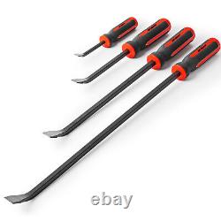 4 pcs Pry Bar Set 8/12/18/24 inch Heavy Duty Mechanic Tool Steel Bars Strike Cap