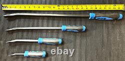 Matco Tools Pbsb4c 4 Piece Curved Tip Pry Bar Set Blue USA (new)