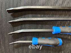 Matco Tools Pbsb4c 4 Piece Curved Tip Pry Bar Set Blue USA (new)