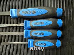 Matco Tools Pbsb4c 4 Piece Curved Tip Pry Bar Set Blue USA (new)