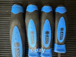 Matco Tools Pbsb4c 4 Piece Curved Tip Pry Bar Set Blue USA (new)