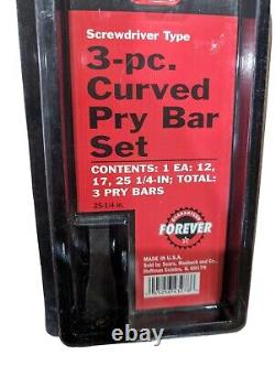 NEW 3-Piece Craftsman Curved Pry Bar Set 43278 12, 17, 25 Screwdriver 8