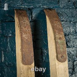 Pair of Long Hardwood Pry Bars with Metal Ends