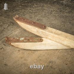 Pair of Long Hardwood Pry Bars with Metal Ends