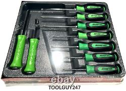 SNAP ON TOOLS SGDXPB90BG 9Pc GREEN Soft Grip Screwdriver & Striking Prybar Set