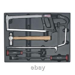 Sealey Premier Pry Bar, Hammer & Hacksaw Set with Tool Tray 6pc TBT30