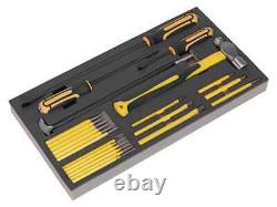 Sealey Pry Bar Hammer & Punch Set With Tool Tray 23 Pieces YellowithBlack S01131
