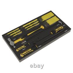 Sealey Pry Bar Hammer & Punch Set With Tool Tray 23 Pieces YellowithBlack S01131