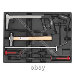 Sealey Tool Tray with Pry Bar, Hammer & Hacksaw Set 6pc