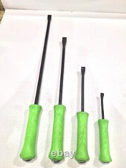 Snap-on 4pc Green Hard Grip Striking Prybar Set 8, 12, 18, 24 (SPBS704AG)