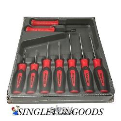 Snap-on Tools NEW SGDXPB90BR RED Grip 9 pc Screwdriver & Striking Prybar Set USA