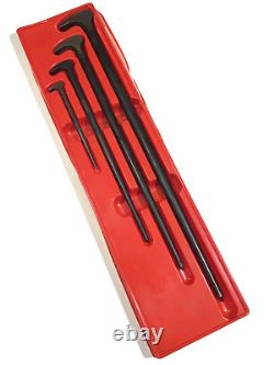 Snap-on Tools PBS704 4 Piece Rolling Head Pry Bar Set WithTray 6 12 16 20 NICE