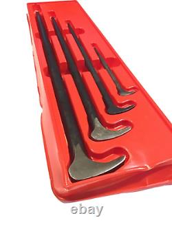 Snap-on Tools PBS704 4 Piece Rolling Head Pry Bar Set WithTray 6 12 16 20 NICE