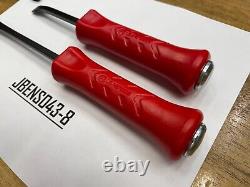Snap-on Tools USA NEW 2pc RED Hard Grip Straight & Bent Striking Prybar Set