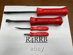 Snap-on Tools USA NEW 4pc RED Pocket Screwdriver / Bent Striking Prybar Lot Set