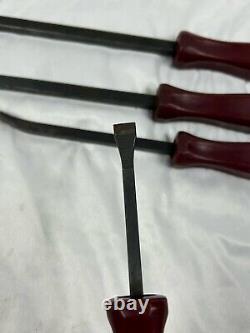 Very Rare Cranberry Snap On Non-striking 4pc Pry Bar Set